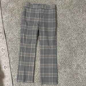 Ann Taylor Women's Black and White Plaid Cropped Pants